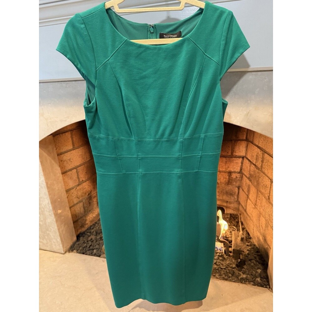 White House Black Market Green Cap Sleeve Dress Size 8